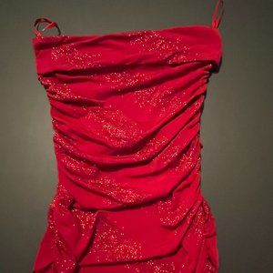 Red Sparkly Party Dress Le Chateau